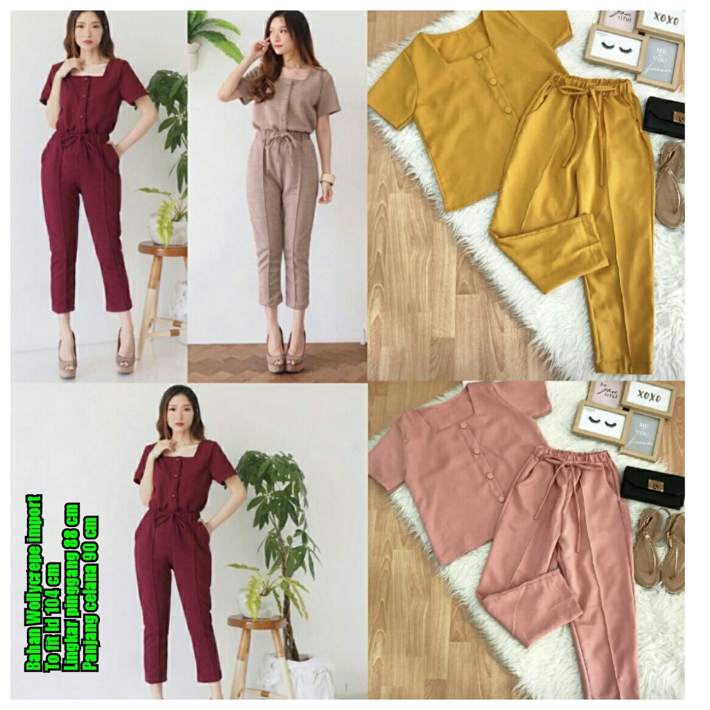 QFS SETELAN MEISY / FIT TO XL / MAROON / MILO / DUSTY / YELLOW / GREEN