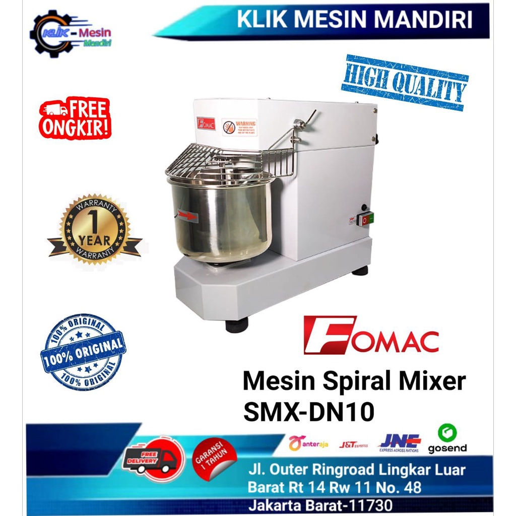 MESIN PENGADUK ADONAN 10 LITER SPIRAL MIXER SMX-DN10