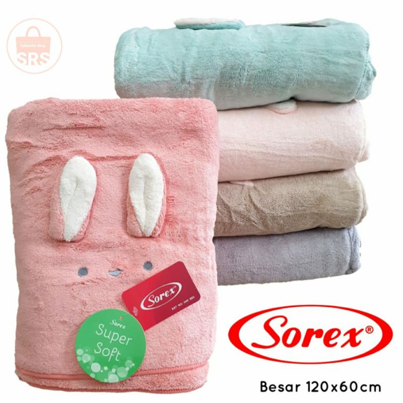 Sorex Handuk Bayi Kuping | Polos Sorex Super Soft Jumbo 140x70cm HM906 | HM885 Microfiber Tebal Towel Animal Lembut