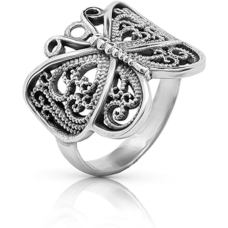 Fashion Vintage Metal Hollow Butterfly Rings For Women / Punk Gold Silver Adjustable Open Finger Ring