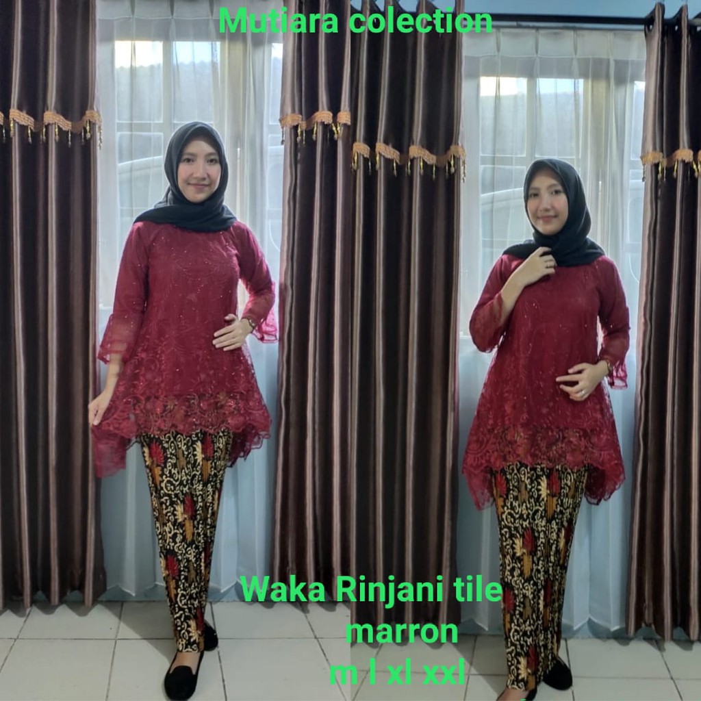 Kebaya Modern Waka Rinjani Tulle Aneka Pilihan Warna