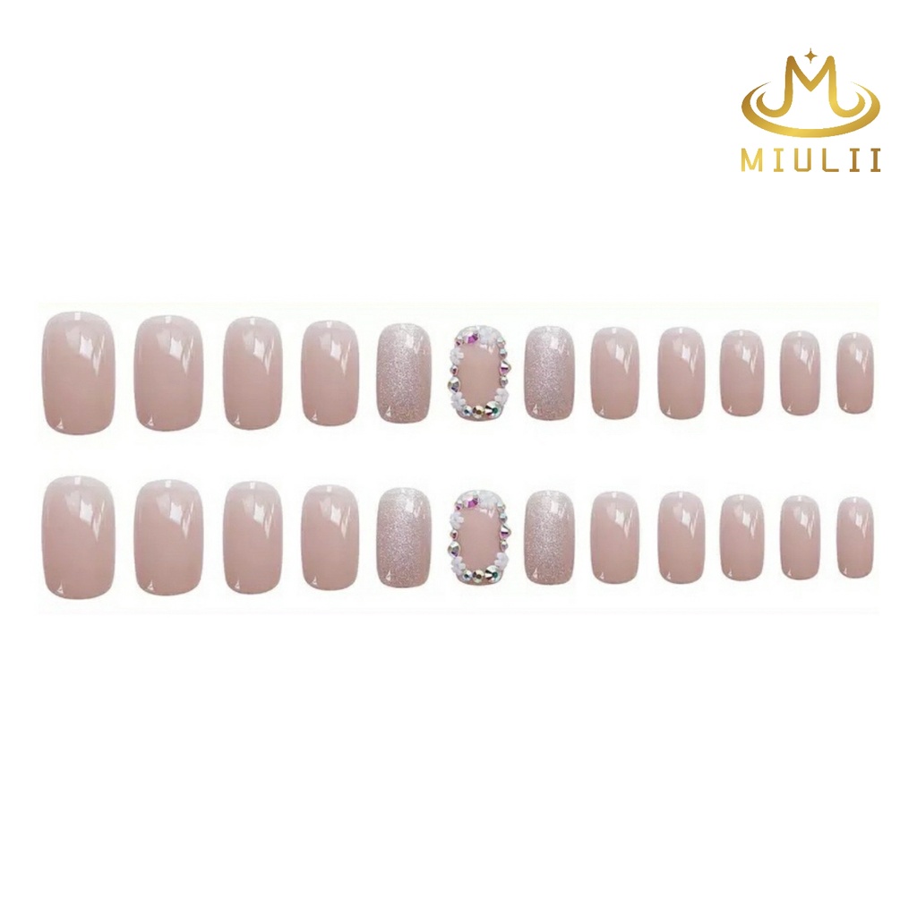 MIULII / KUKU PALSU   Rice Spar Flower A0318 / 24PCS / 3D / NAIL ART / PREMIUM / PEACH / CUTE / FREE LEM JELLY / KUTE