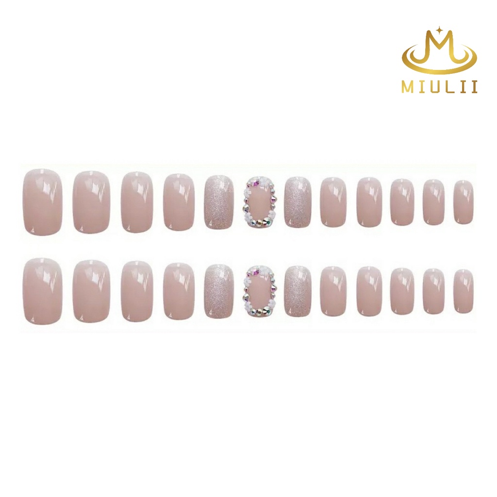 MIULII / KUKU PALSU   Rice Spar Flower A0318 / 24PCS / 3D / NAIL ART / PREMIUM / PEACH / CUTE / FREE LEM JELLY / KUTE