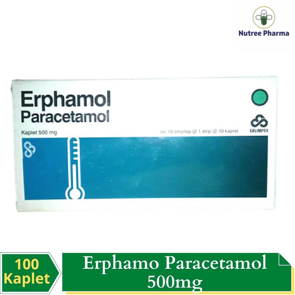 Erphamol Paracetamol 500mg Box isi 100 Kaplet