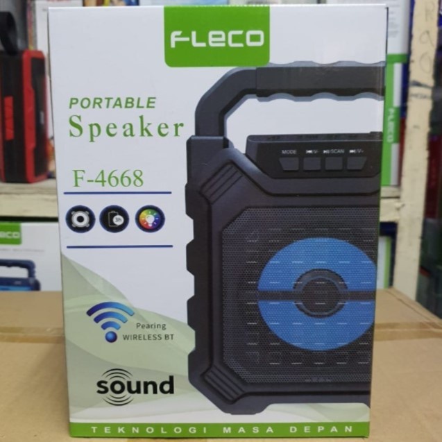 Speaker Bluetooth Multimedia Fleco 4668 + Bonus Mic