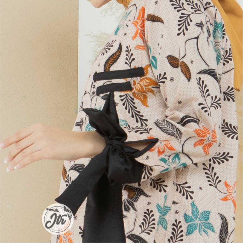 Atasan Batik Wanita Seragaman Dolby Dolbi Dobby Doby Tenun Sutra Tulis Halus Katun ATBM Baron Murah-1