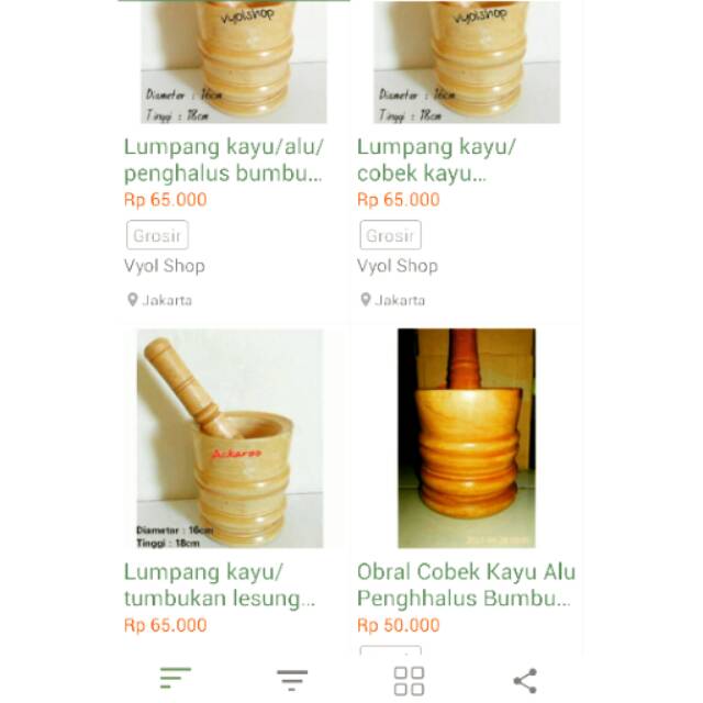 Lumpang kayu cobek kayu alu penghalus bumbu