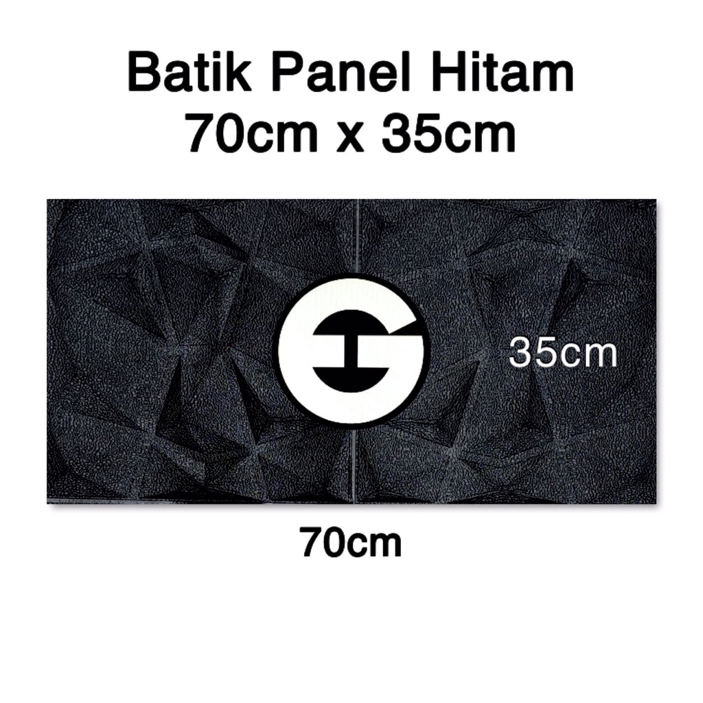 WA Wallpaper Foam 3D Batik Panel Diamond Triangle Dinding Sticker-BTP Hitam 70cmx35cm