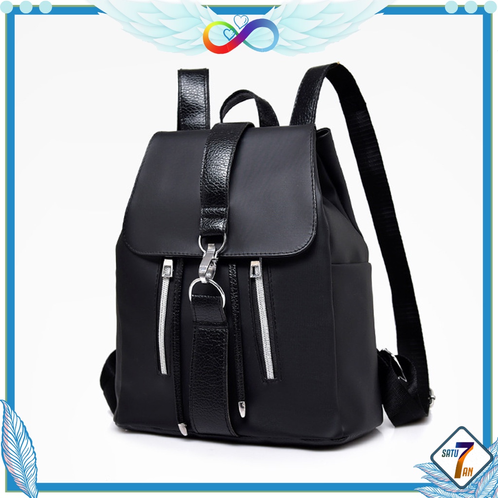 Satu7an T244 Tas Ransel Wanita Fashion Style Korea Outdoor Trendy Women Backpack Tas Punggung Cewek Sekolah Kuliah Nilon