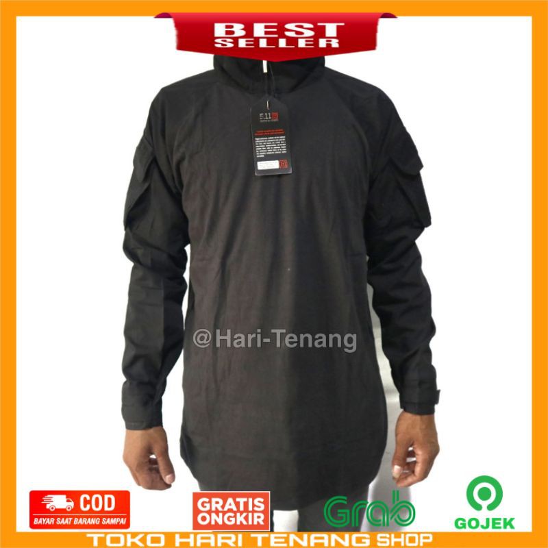 KAOS KOMBET LENGAN PANJANG KAOS TACTICAL BERBURU HITAM