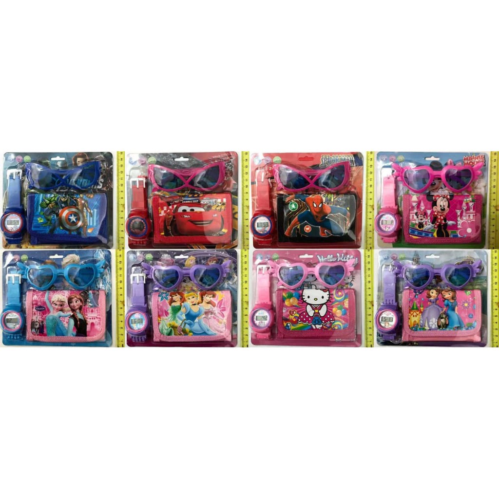 Super Promo! JAM TANGAN ANAK SET DOMPET KACAMATA MINNIE MOUSE DIGITAL MURAH Murah!