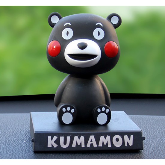 KUMAMON PER Boneka Figure Miniatur Pajangan Mobil Stand Goyang Kepala Shacking Head