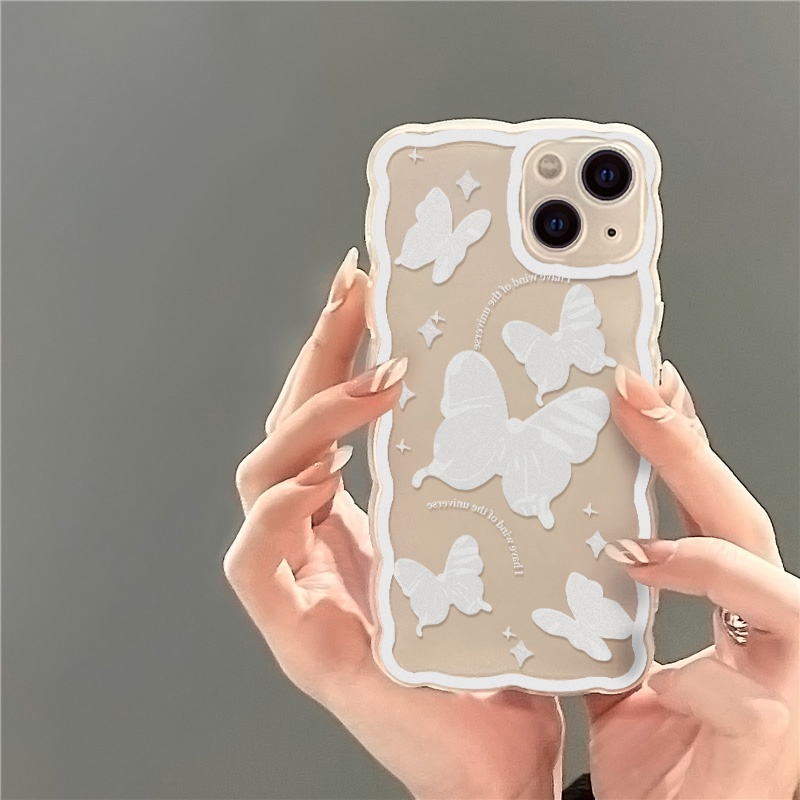 Soft Case Pelindung Lensa Kamera Motif Lukisan Kupu-Kupu Tahan Banting Untuk iPhone 13 Pro Max 11 12 Pro X XS Max 7 8 Plus SE 2020