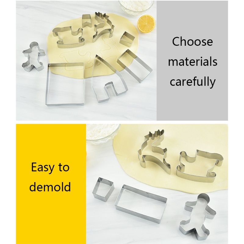 9 Pcs Alat Kue 3D Tema Natal Bahan Stainless Steel Anti Lengket Untuk Anak