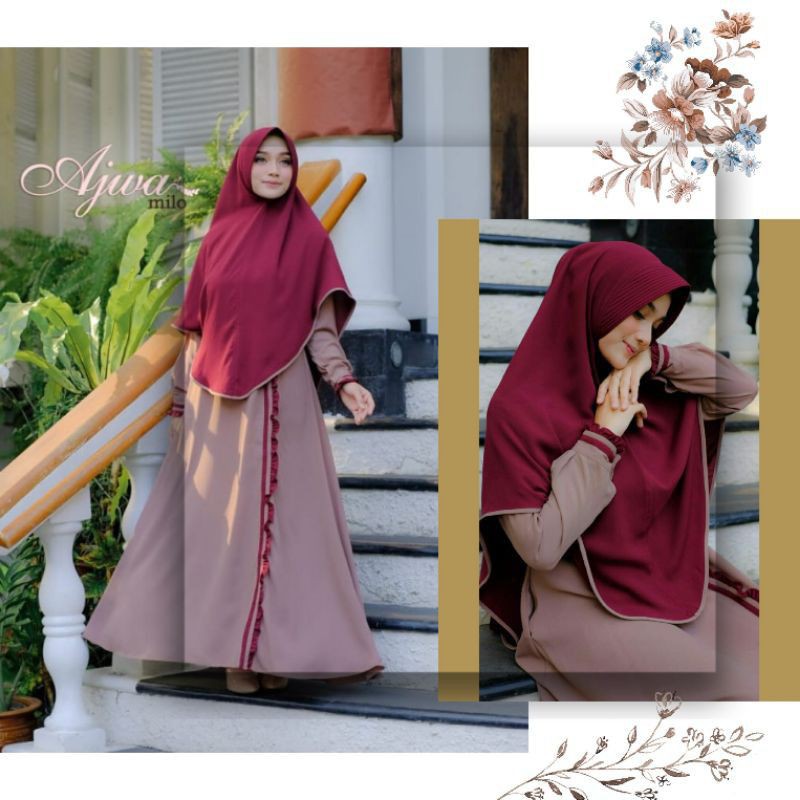 Gamis Dewasa Set Khimar Syari AKIFA AJWA Murah Branded Jumbo non Arrafi Zoya Linalivia Terbaru jakar