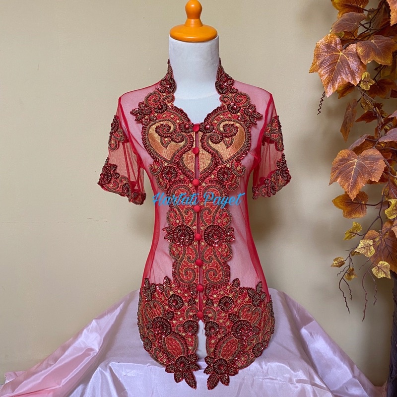 Kebaya Atasan Tangan Pendek Full Payet / Kebaya Pagar Ayu / Kebaya Wisuda Modern / Kebaya Among Tamu