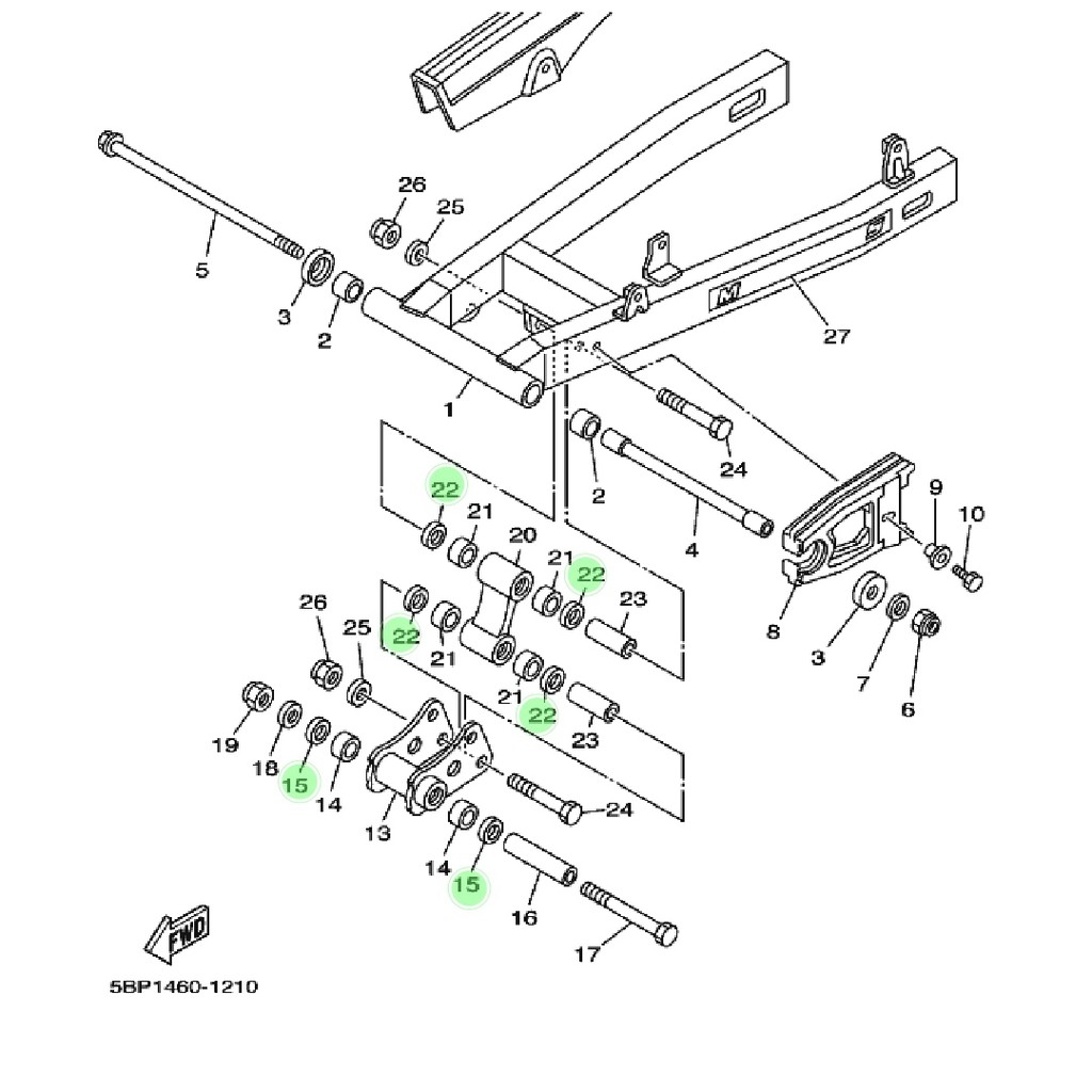 SIL SEAL CON ROD SEGITIGA AYUNAN SHOCK SHOK SOK BELAKANG BAWAH SCORPIO ORIGINAL YGP 93109-18824