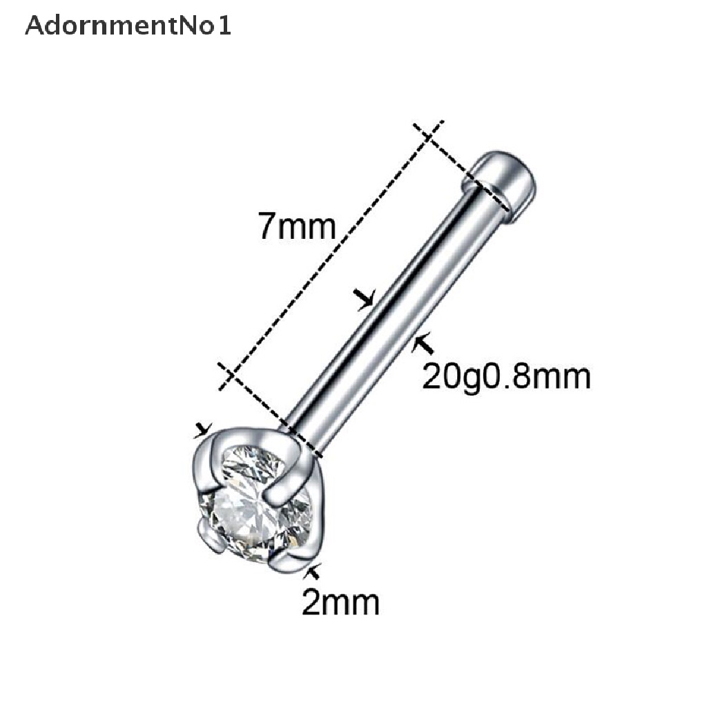 (AdornmentNo1) 5pcs / Set Cincin Tindik Hidung / Tubuh 20G Aksen Kristal Warna-Warni Untuk Perhiasan Wanita