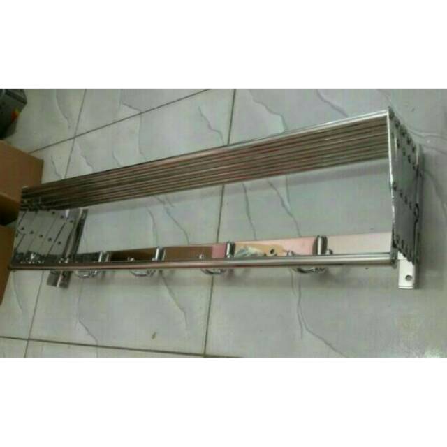 Rak handuk tarik / jemuran handuk tarik stainless stell