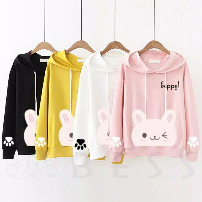 Hoodie Anak Rabbit Sweater Anak Remaja Outer Anak Perempuan Baju Anak - Kuning Hoodie Anak Perempua