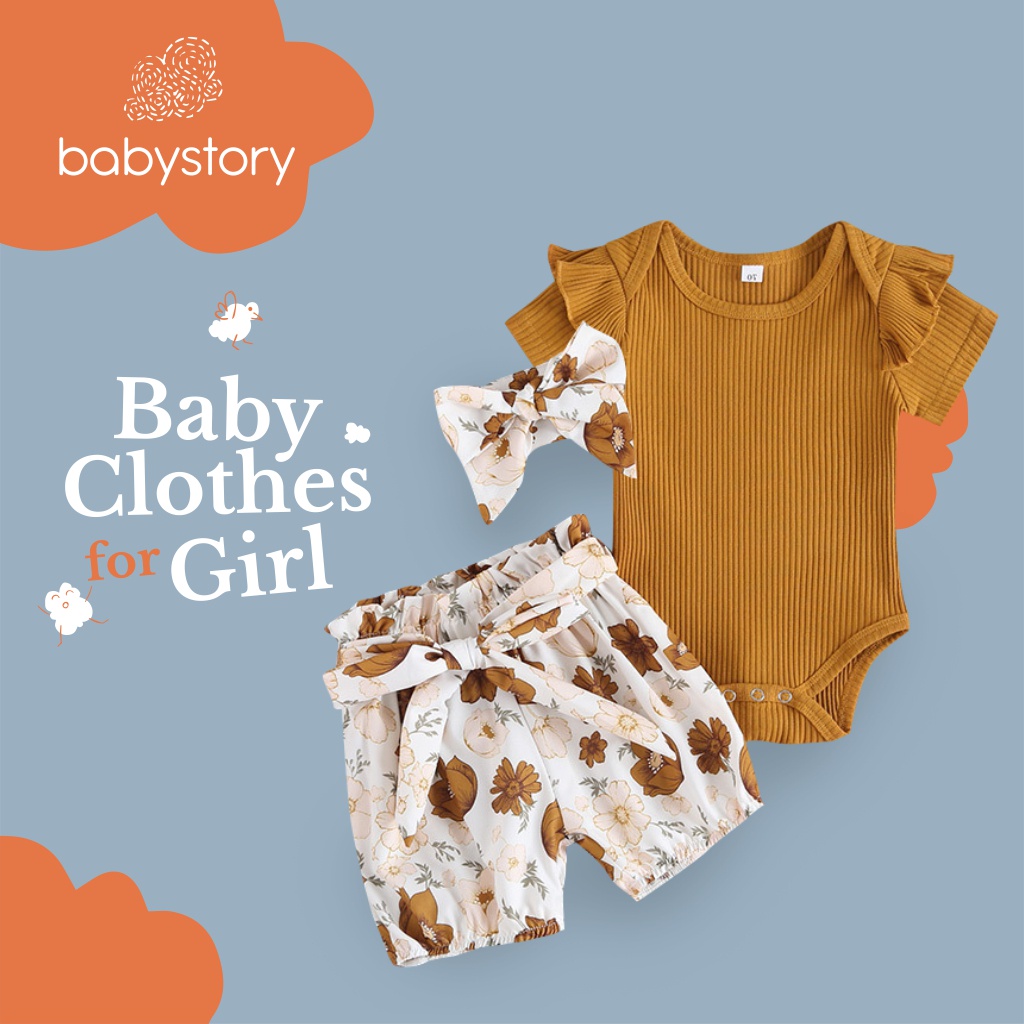 Setelan baju bayi cewek romper bayi baju bayi pakaian bayi cewek