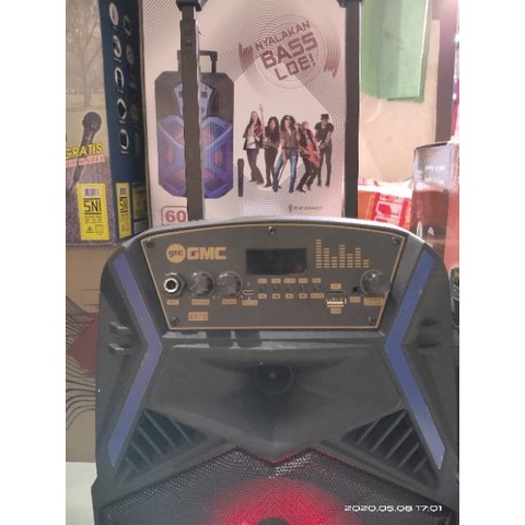 Speaker Portable GMC 897O Bluetooth Karaoke 8 Inch Plus Mic Wirelles