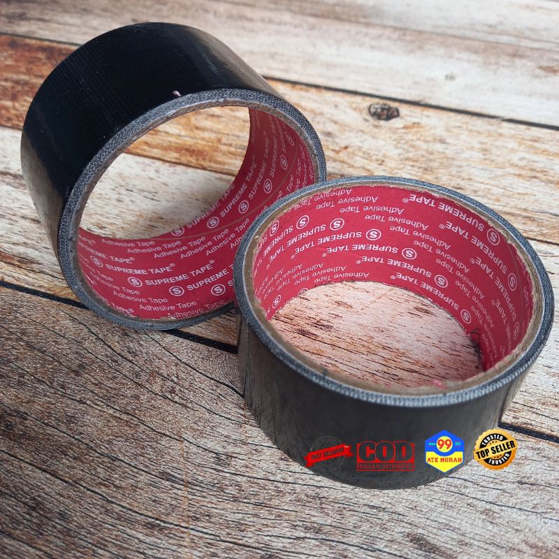 Lakban JILID Hitam/cloth tape 45mm/lakban kain/perekat/isolasi hitam/lakban hitam