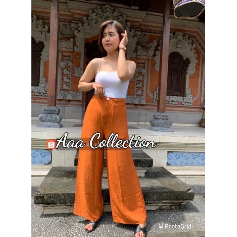 CELANA KULOT HW HIGHWAIST KANCING RESLETING RAYON PREMIUM