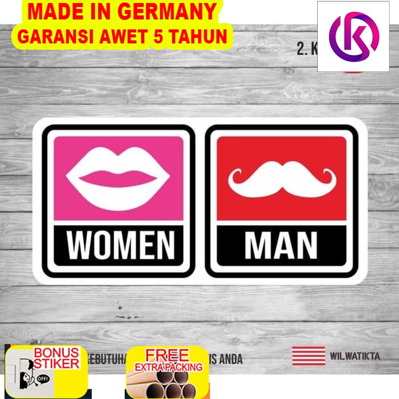 

Promo Sticker Safety Sign Warning Women & Man Untuk Pintu Toilet
