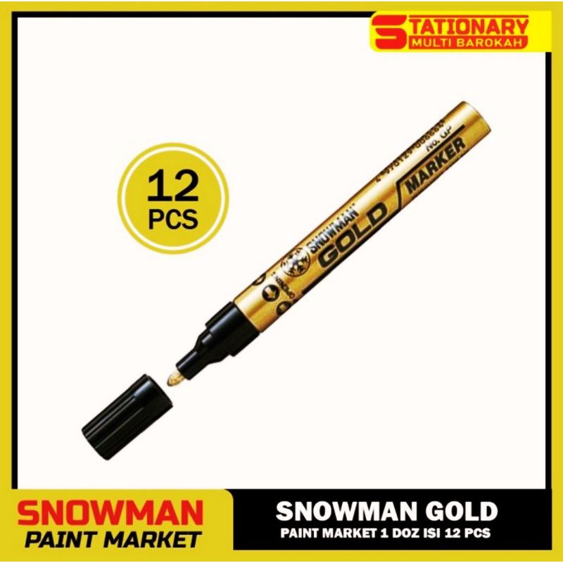 

Spidol Emas Snowman Gold Paint Marker Permanent