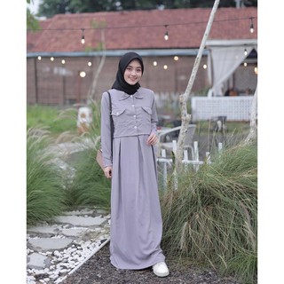  Baju  gamis  wanita  terbaru model pesta kekinian  moscrepe 