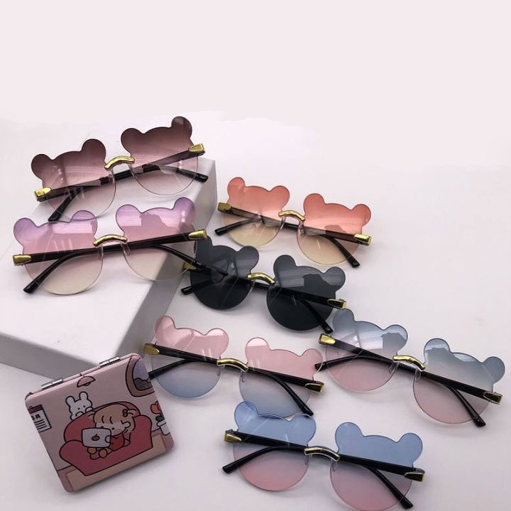 BRGUNIK Kacamata Hitam Anak-Anak Bear Shape Gaya Korea Sunglasses Kids G016