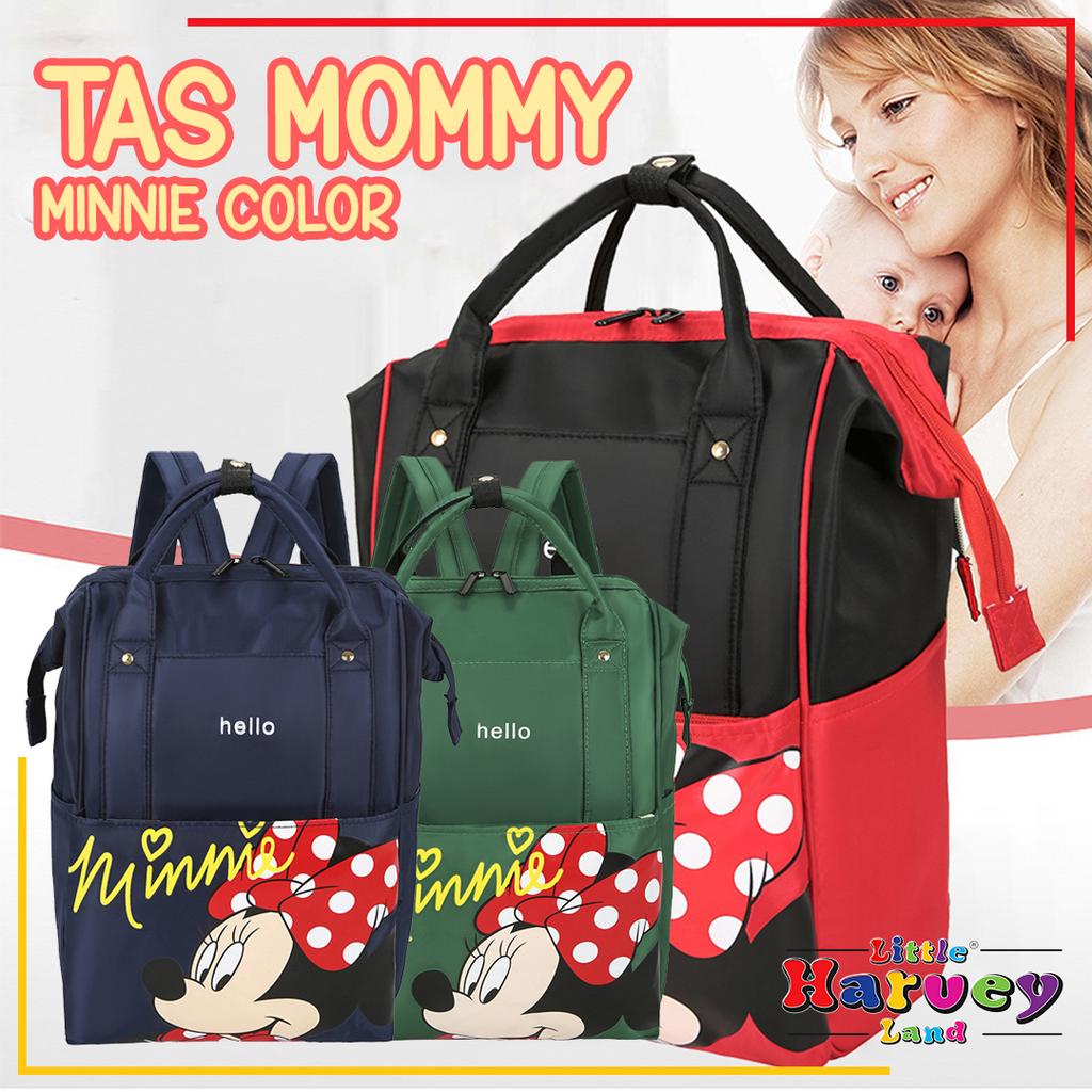 Tas Bayi Diaper Bag Baby Mickey Minnie Ransel Multifungsi Besar Perlengkapan Ibu Bayi Popok Botol Susu Asi Baju Celana Bayi Back Pack Annelo