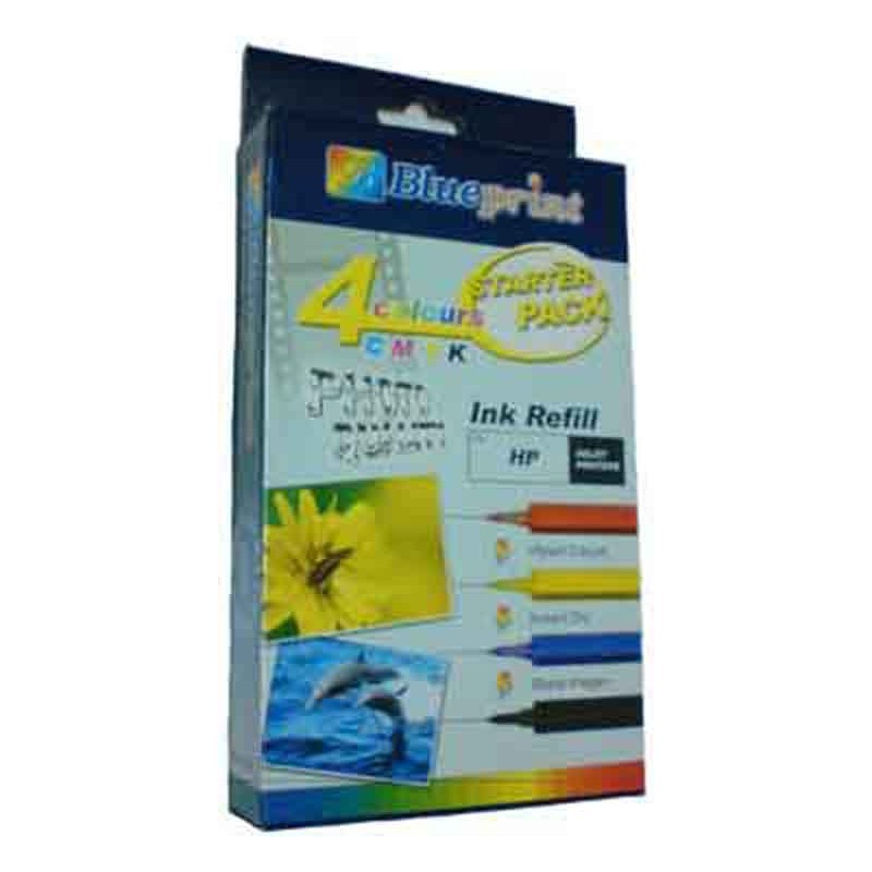 Starter pack ink refill blueprint 4 color CMYK hp printer - Tinta Suntik blueprint - starterpack