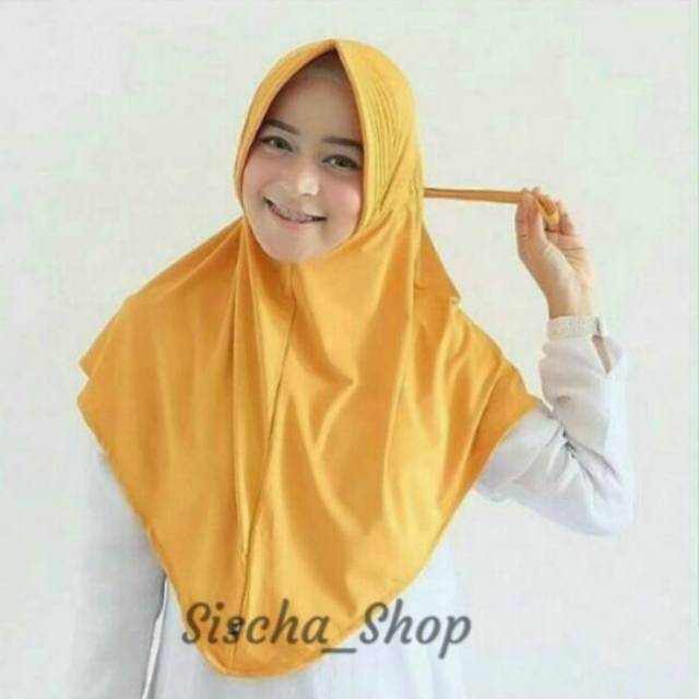 Jilbab/hijab instan serut Jokowi/serut polos/ hijab simpel pet amtem/ serut tali polos Khimar pet