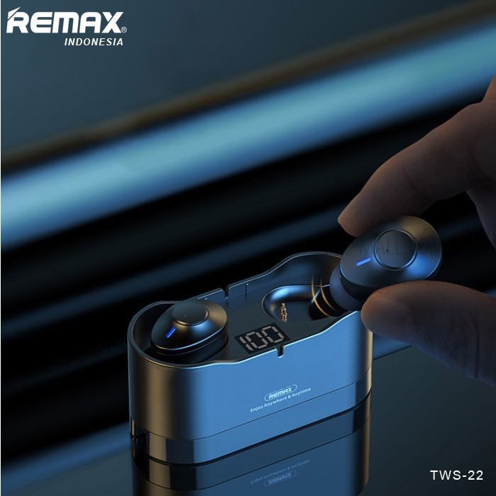 Remax True Wireless Stereo Earbuds Headset With Digital Display TWS-22 earphone