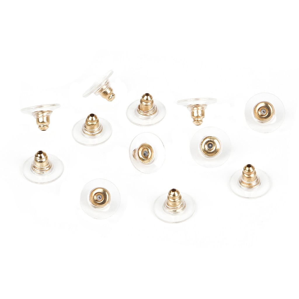 50 Pcs Stopper Anting Bentuk Bulat Bahan Silikon Untuk Aksesoris Perhiasan