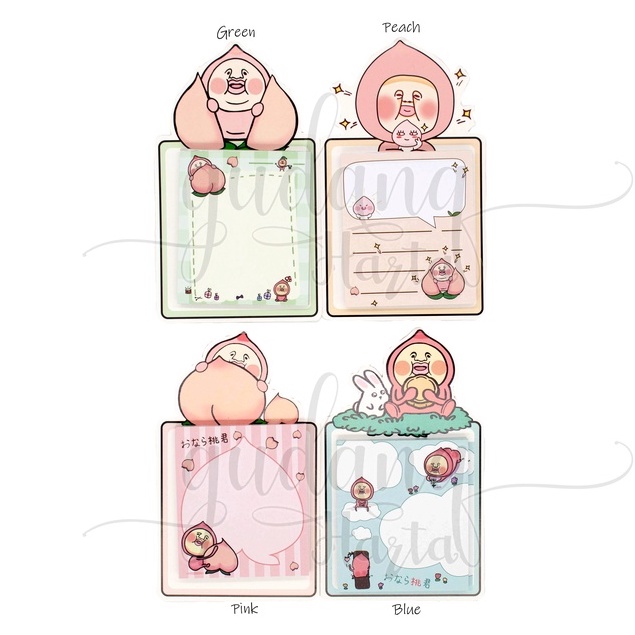 Sticky Notes Peach Notepad Motif Buah Peach DIY Scrapbook GH 301453