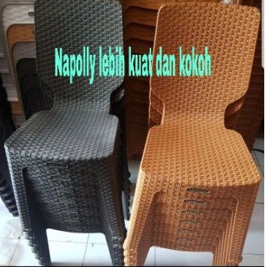 Kursi plastik sender NAPOLLY anyaman rotan 100% original