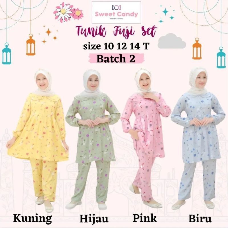 Afsheenastore Tunik Fuji Set By Sweet Candy / Setelan Teen 10-14T