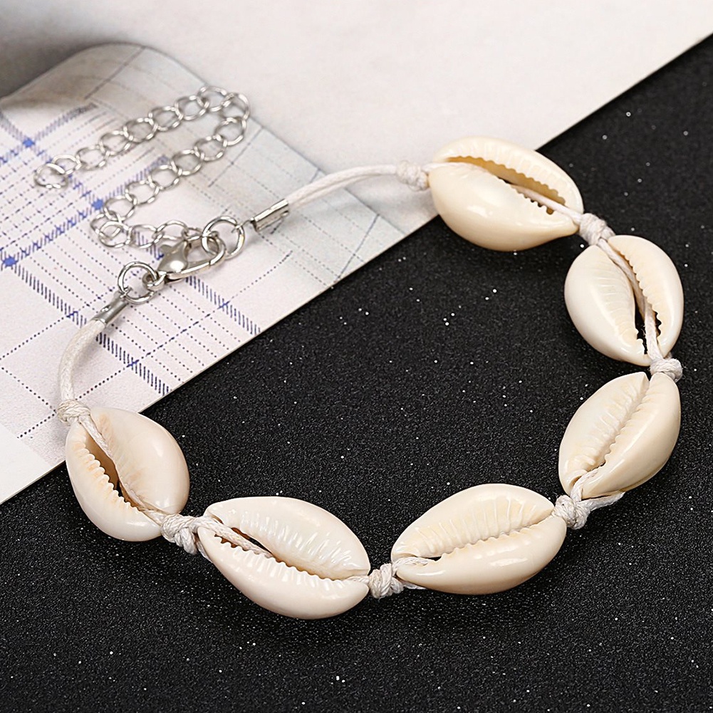 Hu Hu Hu Hu Hu Alat Bantu Pasang Kacamata♡ Gelang Tali Serut Adjustable Dengan Charm Kerang Cowrie Gaya Bohemia Untuk Wanita