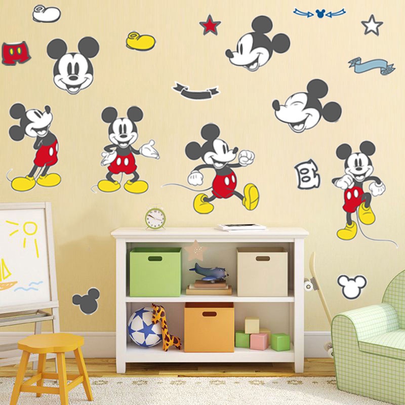 WALLSTICKER WALL STICKER STIKER DINDING WALLSTIKER MICKEY MINIE MOUSE DISNEY THE POOH KARAKTER ANAK