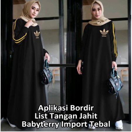 Bonita Long Dress / Maxi Panjang / Gamis Panjang / Gamis Muslim(Hitam)