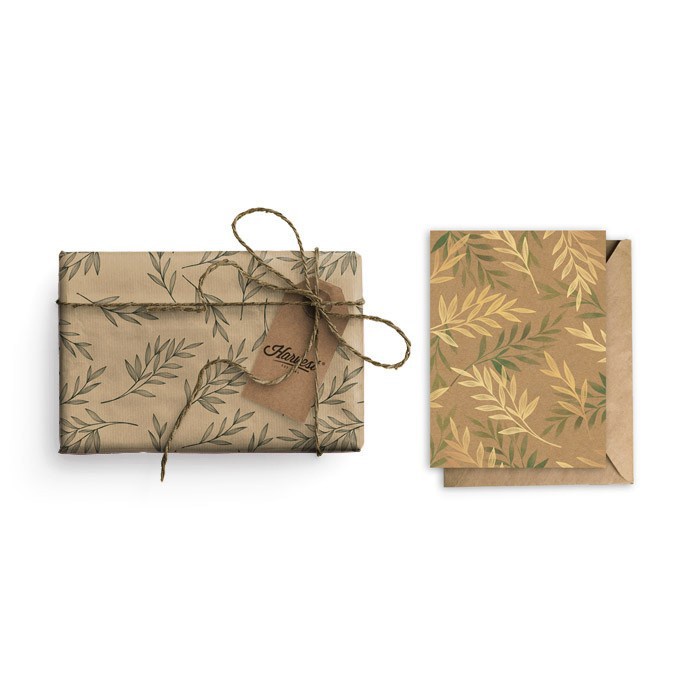

Paket Kertas Kado & Kartu Ucapan Harvest Vintage - Leaves