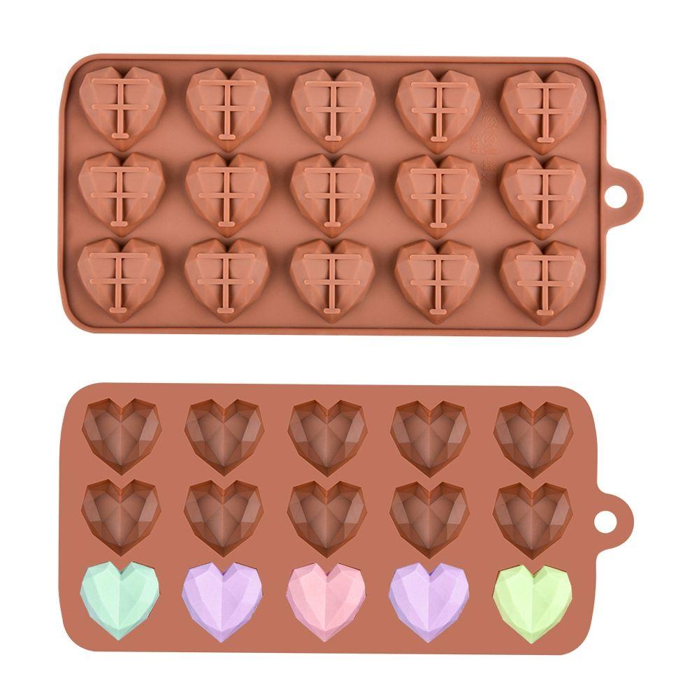 [Elegan] Cetakan Coklat Tahan Panas15Rongga Anti Lengket Bakeware Lilin Sabun Mold Jelly Handmade Fondant Tool