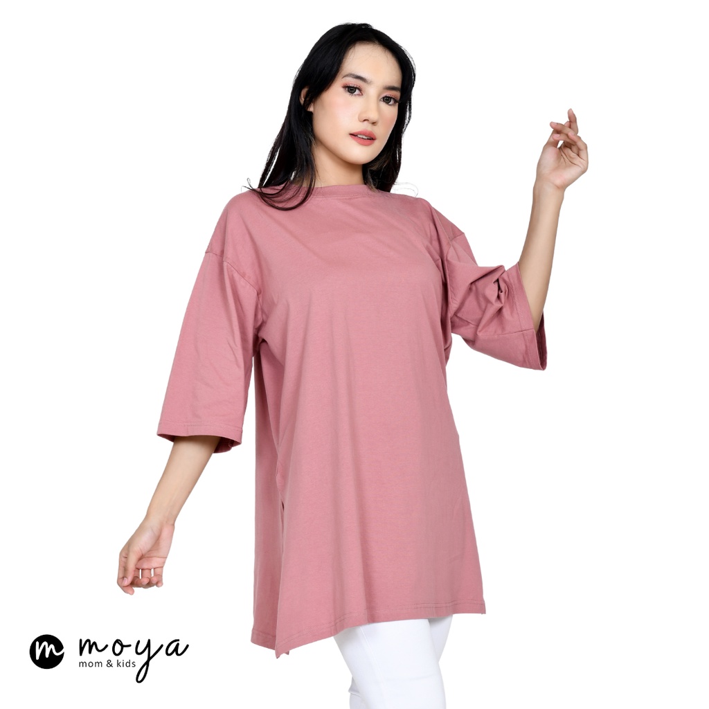 Kaos Oversize Casual Tee Polos Big Size LD 130cm (Fit to XXL) Kaos Polos Terbaru Hijab Friendly by moya