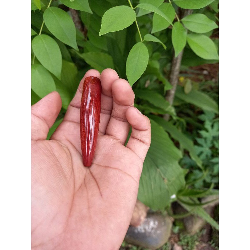 pipa full galih nogosari motif taring macan ukuran 6-8 cm warna natural
