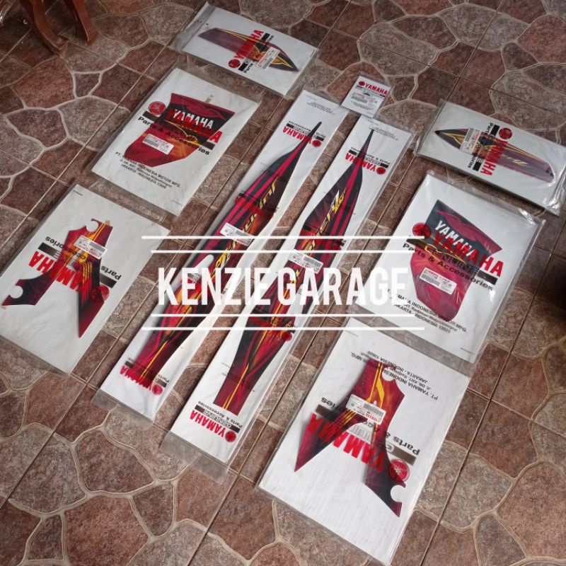Stiker Striping Jupiter Z CW Burhan 2008 2009 Merah Marun Hitam Original Asli YGP