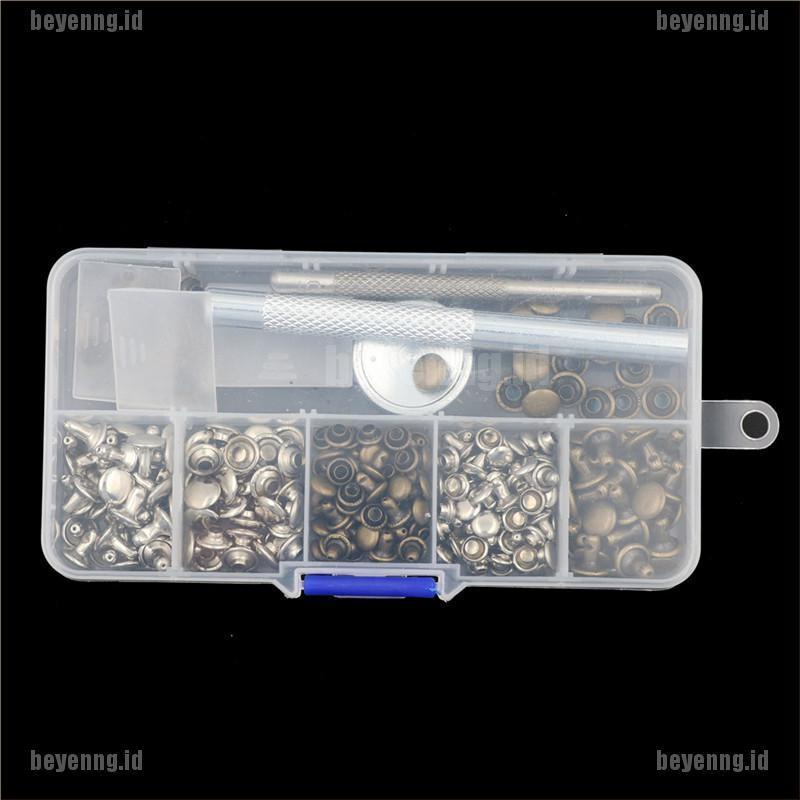 Bey 120pcs / set Kancing Rivet Bahan Metal Untuk Kerajinan Kulit