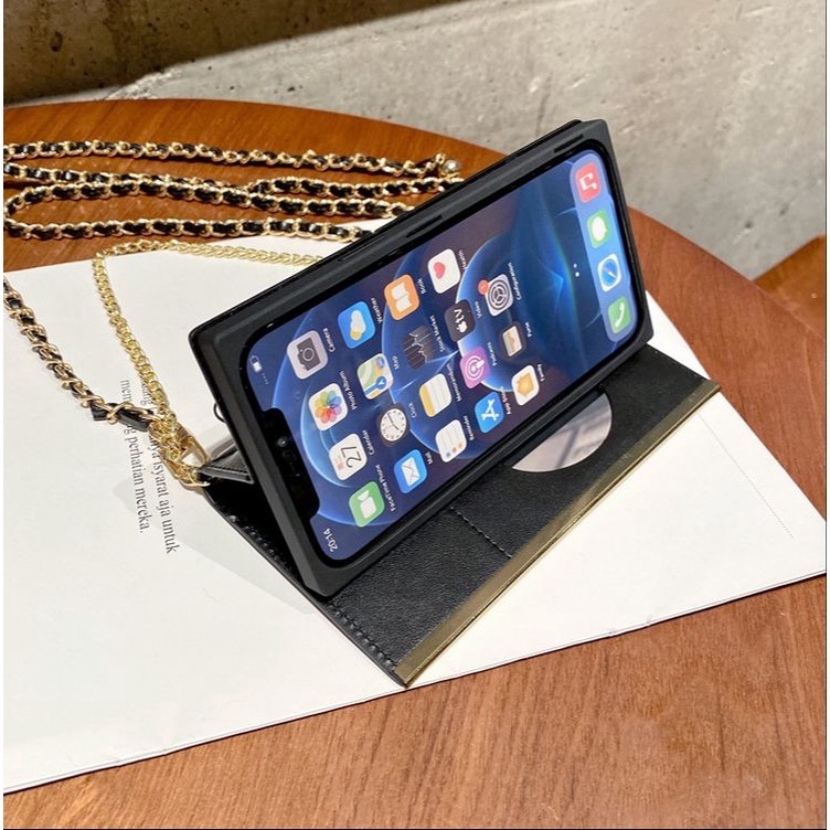 Case Dompet ada cermin Iphone 7 8 7+ 8+ 7plus 8plus plus X Xs Xr Xs Max 11 12 13 14 14+ Plus Pro Max Flip casing FH50